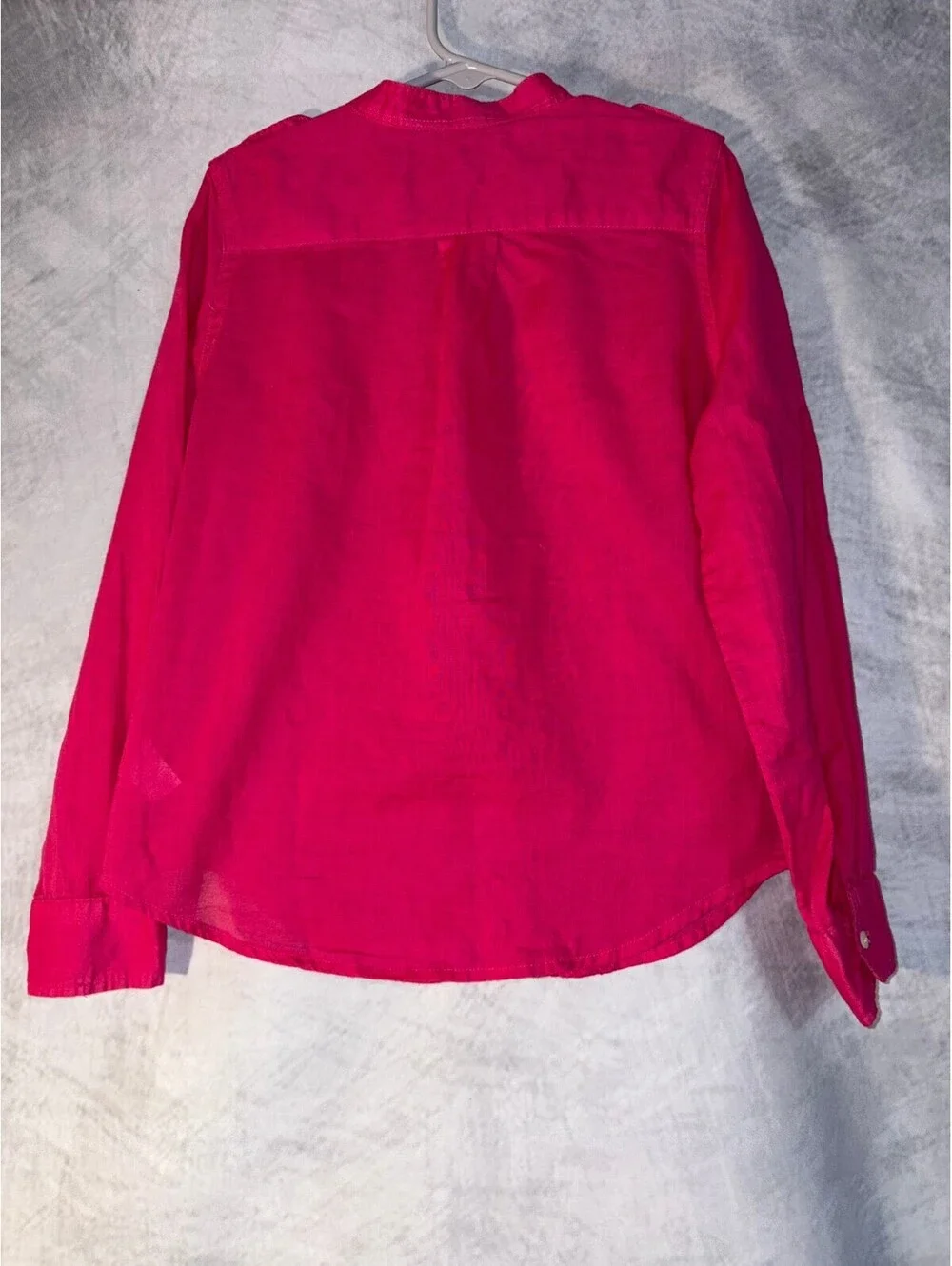 Polo Ralph Lauren Girls Size 10 Bright Pink 100% Cotton Button Front Shirt
